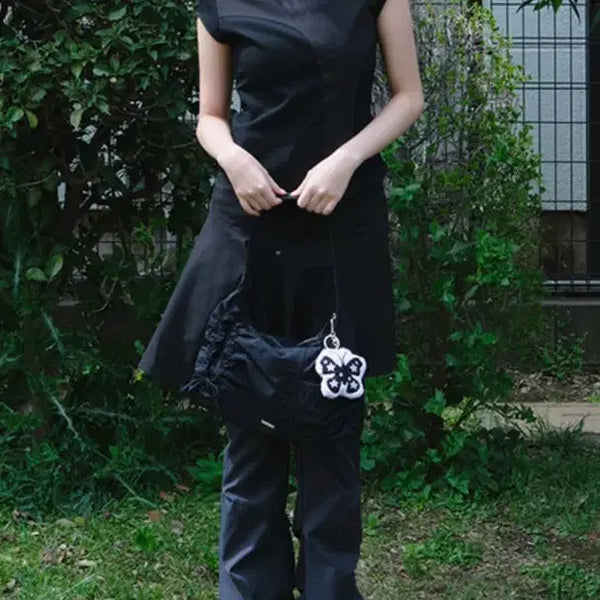 [BUNJANG] Miseki Seoul Two Line Layered Folding Pants Black Size 2 / 미세키서울 미세키서울 Two line layered folding pants BLACK 2