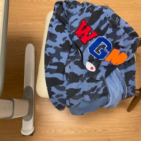 [BUNJANG] BAPE Shark Full Zip Hoodie Blue Camo / 베이프 샤크 후드집업 ㅊ정품 빠르게 판매해봅니청계