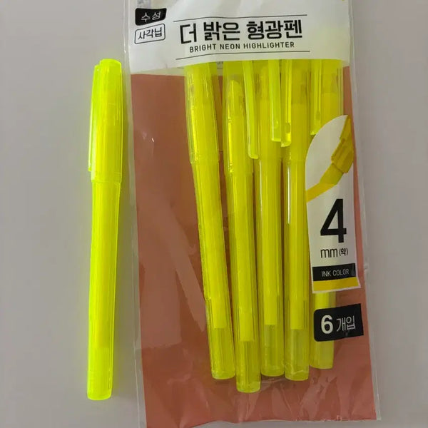 [BUNJANG] Daiso Fluorescent Highlighters (6-Pack) / 다이소 형광펜 6자루