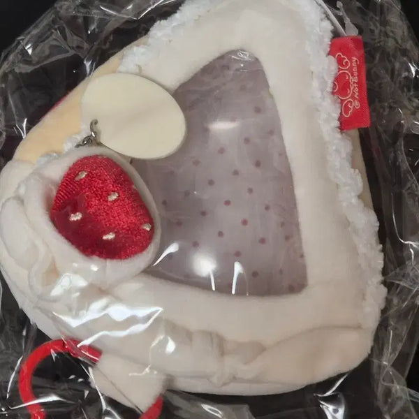 [BUNJANG] Strawberry Shortcake Inspired Triangle Transparent Pouch / 딸기쇼트케이크 인형 파우치 삼각형 투명