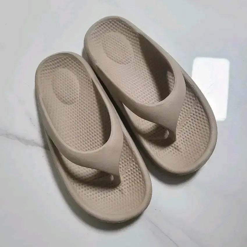[BUNJANG] Saint Satin Brin Flip Flop Cushion Slippers Beige 240 / 세인트새틴 브린 플립 플랍 쿠션 슬리퍼 쪼리 베이지 240