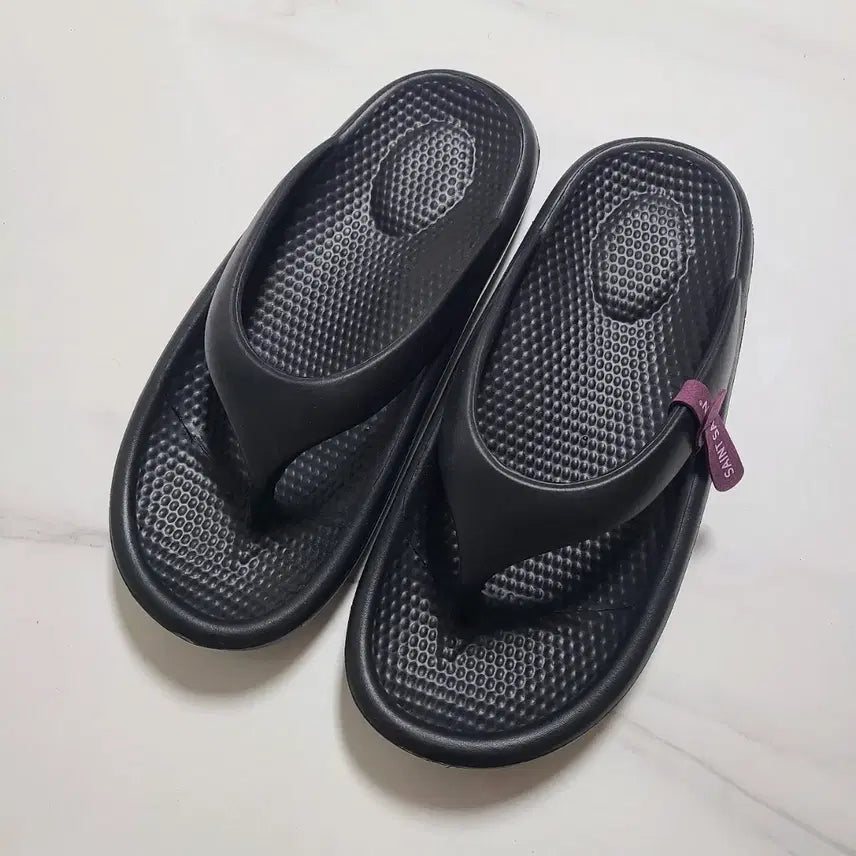 [BUNJANG] Saint Satin Brin Flip Flop Cushion Slippers (Black, 270-280) / 세인트새틴 브린 플립 플랍 쿠션 슬리퍼 쪼리 블랙 270-280