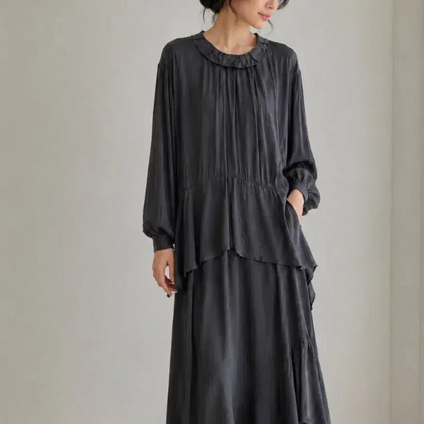 [BUNJANG] System Frill Oversized Long Dress 21SS / 시스템 프릴 오버핏 롱 원피스 21SS
