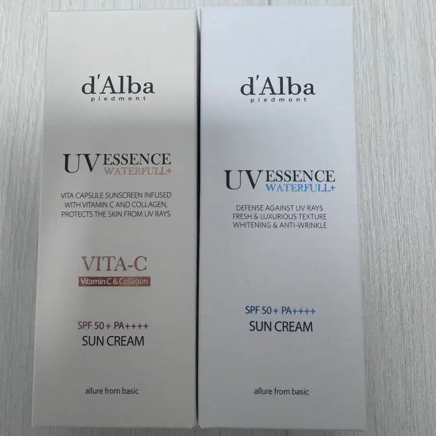 [BUNJANG] d'Alba UV Essence Waterful+ Sun Cream & Vitamin C Sun Cream / 달바 UV 에센스 워터풀+ 선크림 / 비타민C 선크림