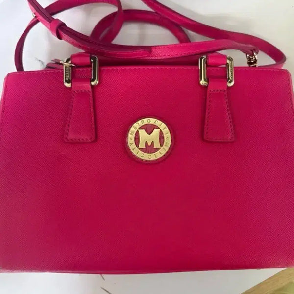 [BUNJANG] Metrociti Pink Leather Tote Bag / 메트로시티 핑크색 토트백