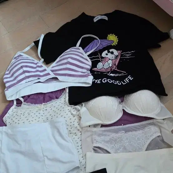 [BUNJANG] Striped Bikini Towel Swimsuit Set Bundle / 일괄)스트라이프 비키니 타월 수영복 세트 일괄