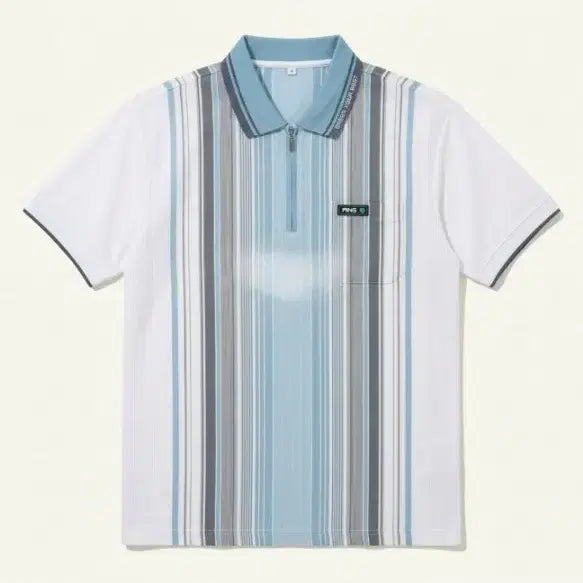 [BUNJANG] PING Blue Stripe Short Sleeve Golf Polo Shirt / PING 골프 반팔 카라티 블루 스트라이프 100