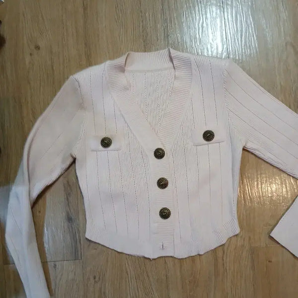 [BUNJANG] Vintage Button Knit Cardigan - Pink, One Size / 니트 단추가디건 핑크색/프리사이즈