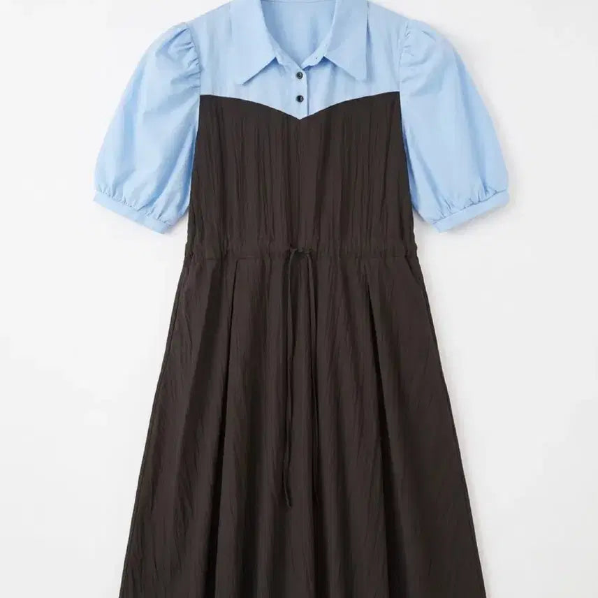 [BUNJANG] Vintage King Women's Shirt Dress / 여성F/ 셔츠 원피스 하늘색/블랙 빈티지킹