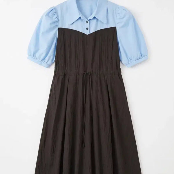[BUNJANG] Vintage King Women's Shirt Dress / 여성F/ 셔츠 원피스 하늘색/블랙 빈티지킹