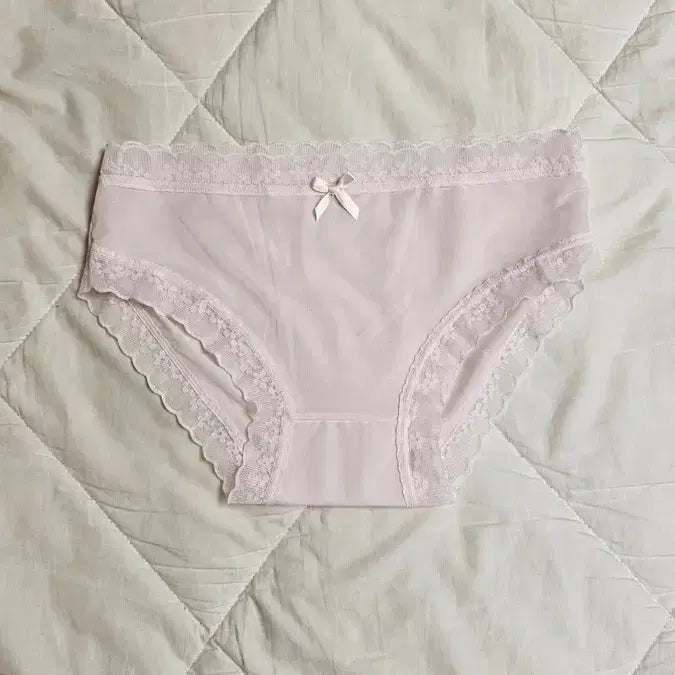 [BUNJANG] Pastel Pink Lace Women's Panties (Used) / 파스텔 핑크 레이스 팬티 여성 속옷 중고