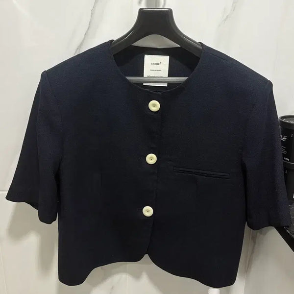 [BUNJANG] Inouf Short Sleeve Jacket Navy / (이사준비/옷장정리) inouf 반팔 자켓 네이비