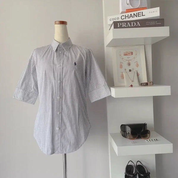 [BUNJANG] Polo Ralph Lauren Striped Shirt Blouse / 55 폴로 랄프로렌 스트라이프 셔츠 블라우스