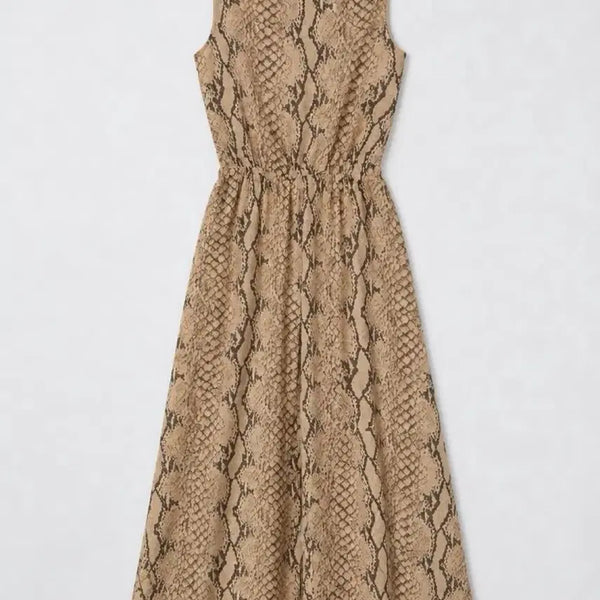 [BUNJANG] Mito Snake Pattern Sleeveless Long Dress / 여성M/ 미쏘 뒷반전 뱀피 무늬 민소매 롱 원피스 빈티지킹