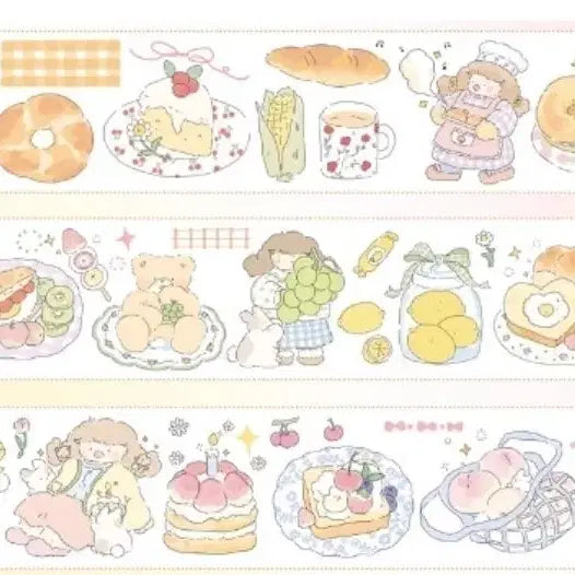 [BUNJANG] Haha Day Rabbit Restaurant Washi Tape Set / 하하데이 토끼식당 마테띵(와시)