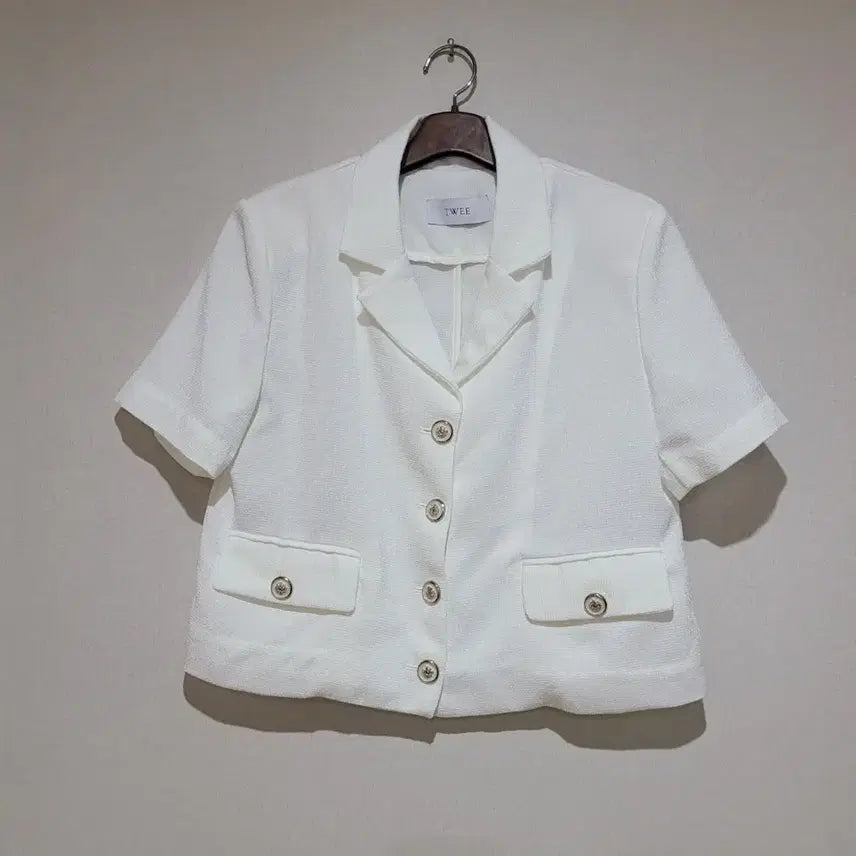 [BUNJANG] Twee Tweed Short-Sleeve Jacket White / twee 트위  트위드 반팔자켓 화이트