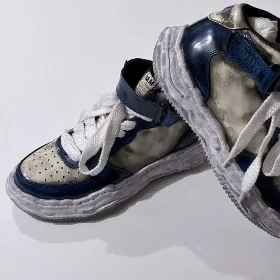 [BUNJANG] Maison Mihara Yasuhiro Wayne OG Sole Brushed Patent High-Top Blue / (새상품)메종 미하라야스히로 웨인OG솔 브러쉬드 페이던트 하이탑 블루