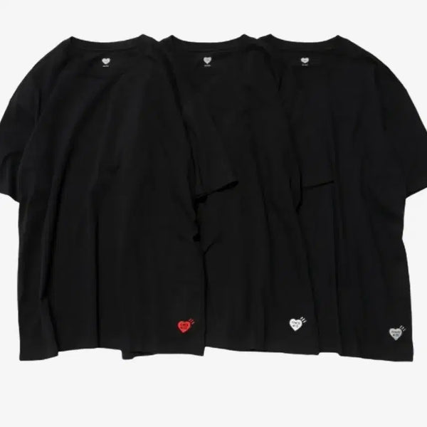 [BUNJANG] Human Made Basic T-shirt 3-Pack Black / 휴먼메이드 기본 반팔티셔츠 블랙 3팩 M, L, XL