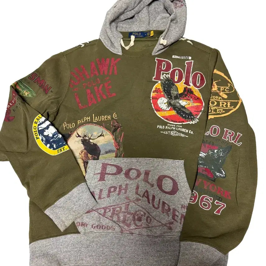 [BUNJANG] Polo Ralph Lauren Patchwork Hoodie / [POLO RL] 폴로 랄프로렌 후디