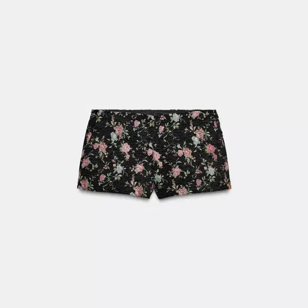 [BUNJANG] Zara Floral Jacquard Mini Shorts - Medium / Zara 자라 플로럴 자카드 미니 쇼츠M