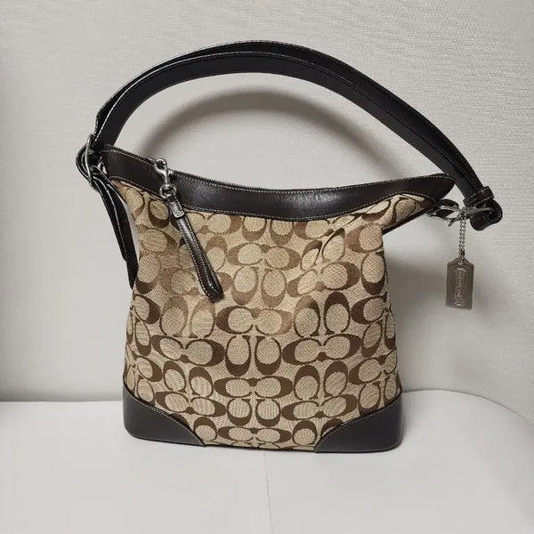 [BUNJANG] Coach Signature Shoulder Bag Brown / 정품 코치 시그니처 숄더백 브라운