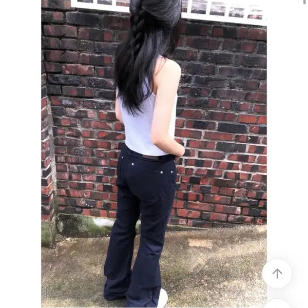 [BUNJANG] Green C Max Boots Cut Pants Black Denim Flare Capri / 그린씨 맥스 부츠컷 팬츠 블랙 바지 데님 플레어진 카프리