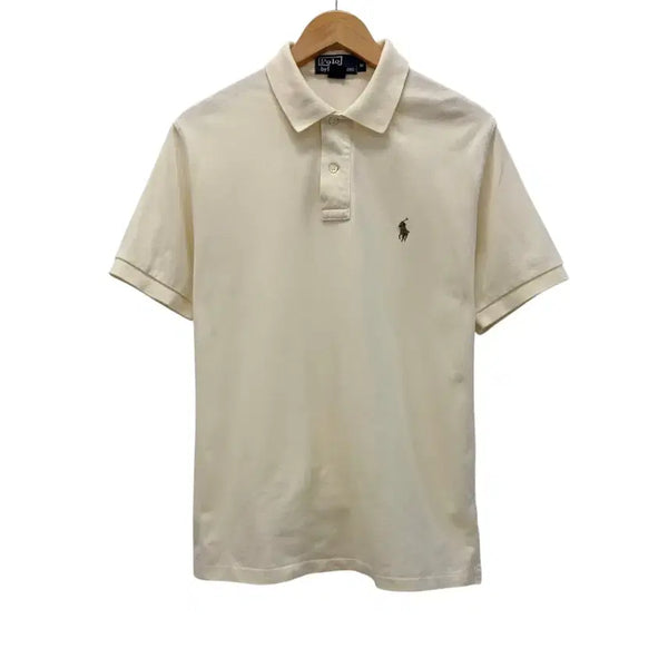 [BUNJANG] Polo Ralph Lauren Short Sleeve Pique Polo Shirt Cream & Brown Pony (M/95~100) / 폴로 반팔 피케티 카라티 크림&브라운포니 (M/95~100)