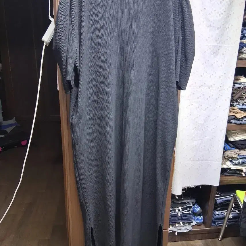 [BUNJANG] Wrinkle Detail Long Dress (Plus Size) / 주름 원피스 롱 기장(빅사이즈)