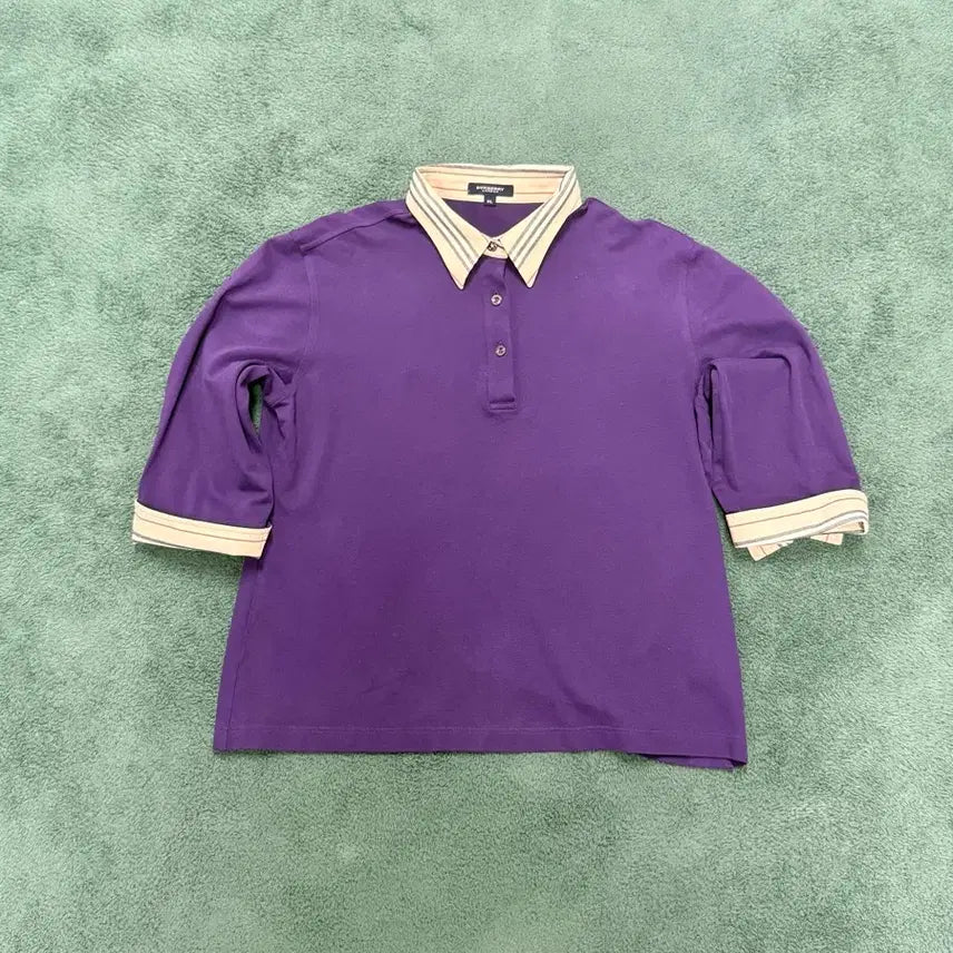 [BUNJANG] Burberry London Purple Polo Shirt / 버버리 런던 퍼플 카타리 (100)