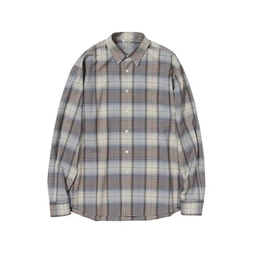 [BUNJANG] AURALEE 26SS Super Light Wool Check Shirt Blue Gray Check Size 3 / [새상품] AURALEE 26SS 슈퍼 라이트 울 체크 셔츠 Blue Gray Check 3사이즈
