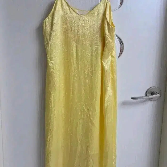 [BUNJANG] WNDERKAMMER Wrinkle Slip Dress Yellow / 분더캄머  롱 원피스 새상품] 분더캄머 Wrinkle Slip Dress 프리
