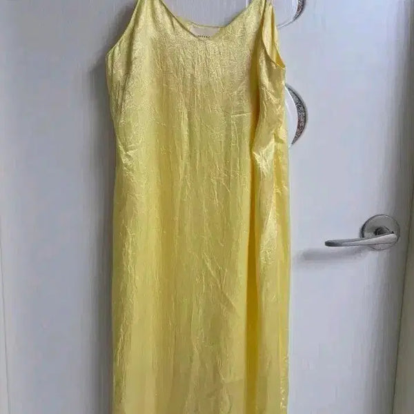 [BUNJANG] WNDERKAMMER Wrinkle Slip Dress Yellow / 분더캄머  롱 원피스 새상품] 분더캄머 Wrinkle Slip Dress 프리