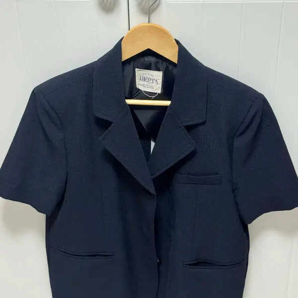 [BUNJANG] HERTA Navy Short-Sleeve Cropped Jacket / HERTA 네이비 반팔 자켓