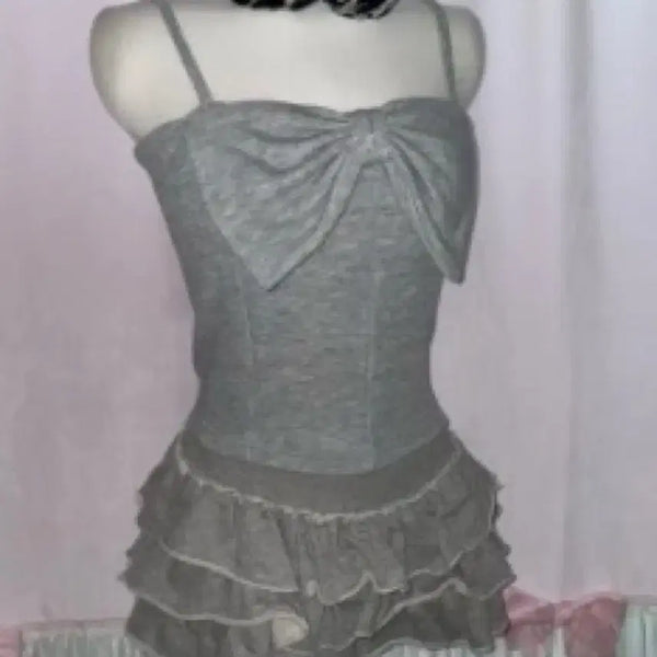 [BUNJANG] Pale Soap Fairy Gyaru Ribbon Sleeveless Top / 페일솝 양산형 페어리 갸루 리본 슬리브리스 나시