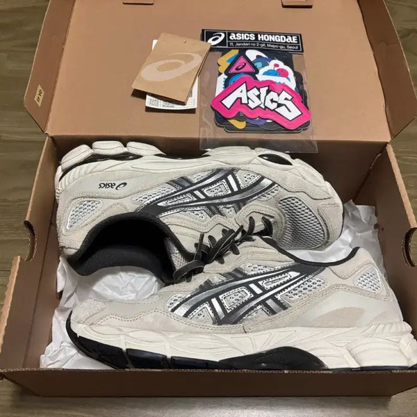 [BUNJANG] ASICS Gel NYC Beige Pure Silver Shoes / 아식스 젤 NYC 베이지 퓨어 실버 265