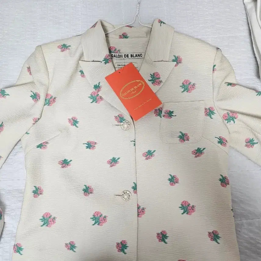 [BUNJANG] Galong de Blanc Flower Pattern Jacket and Skirt Set / (새상품)갈롱드블랑 자켓 스커트 셋업