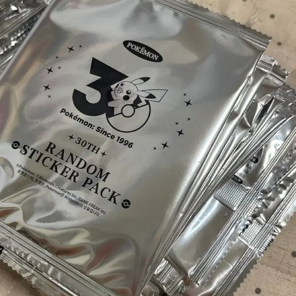 [BUNJANG] Pokemon 30th Anniversary Logo Sticker Pack (Sealed) - 10 Packs / 30주년 포켓몬 로고 스티커팩 미개봉 10팩