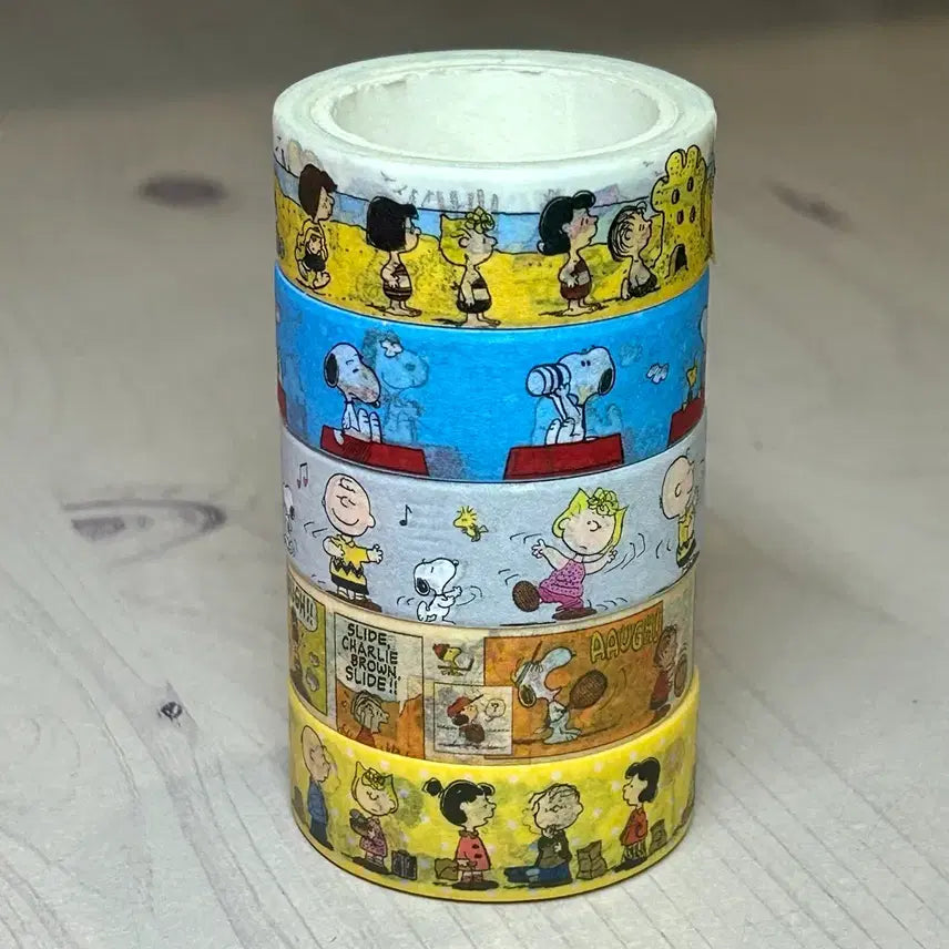 [BUNJANG] Snoopy Peanuts Masking Tape 5 Types Bundle Set / 스누피 피너츠 마스킹테이프 5종 일괄