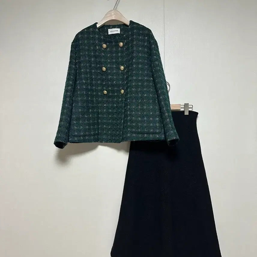 [BUNJANG] MOJO.S.FENE Non-Collar Double-Button Tweed Jacket / 모조에스핀 논카라 더블버튼 트위드자켓