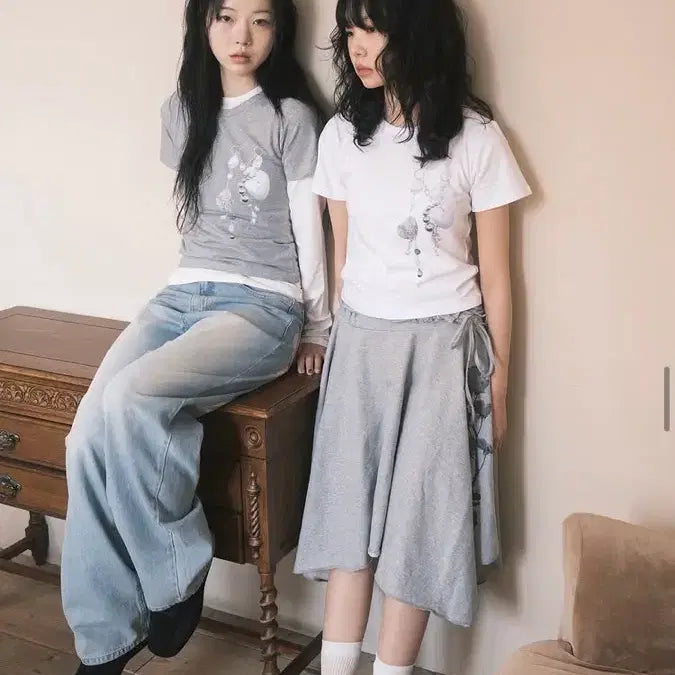 [BUNJANG] Fragfarm Shell Earring T-shirt White / 새상품) 프래그팜 쉘 이어링 티셔츠 화이트