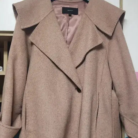 [BUNJANG] ON&ON Big Collar Short Coat Pink Beige / 온앤온 빅카라 핑크베이지 숏 코트