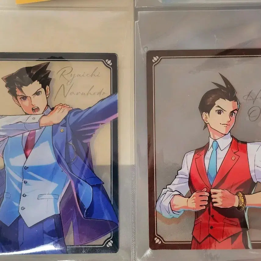 [BUNJANG] Ace Attorney Acrylic Card Set (Naruhodo Ryuichi & Odoroki Hosuke) / 역전재판 아크릴 카드  2개 세트 역재