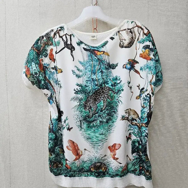 [BUNJANG] Hermès Paris Silk Blend Short Sleeve Blouse / 에르메스 실크블라우스  ~66