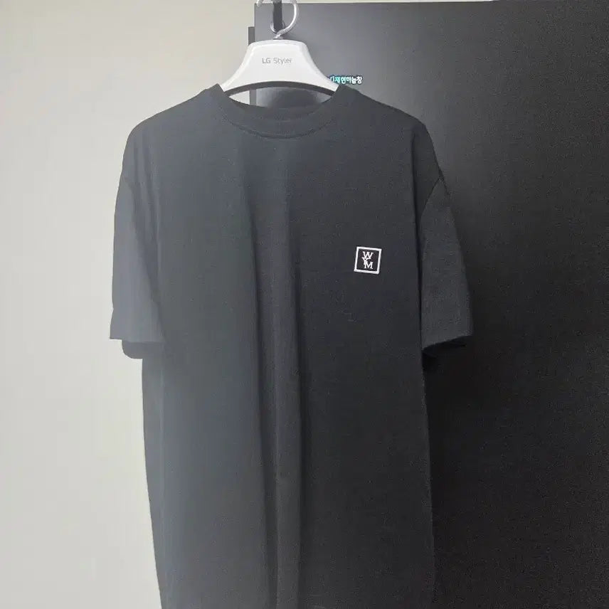 [BUNJANG] Wooyoungmi Black Logo Short Sleeve T-Shirt / 우영미 반팔