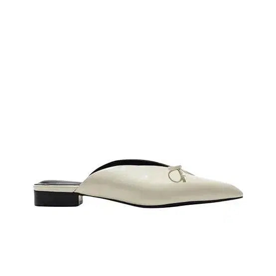 [BUNJANG] Dainit Ribbon Stiletto Mules Ivory / 다이닛 리본 스틸레토 뮬 아이보리