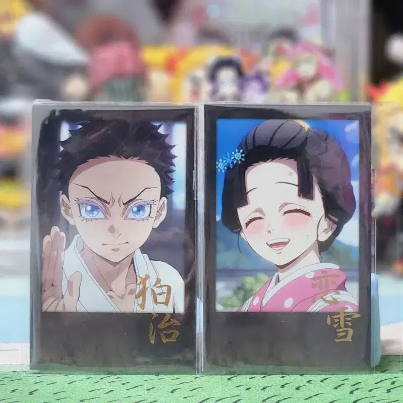 [BUNJANG] Demon Slayer Ufotable Dining Limited Akaza Koyuki Cheki-style Photocard Figure / 귀멸의 칼날 유포테이블 다이닝 한정 하쿠지 코유키 아카자 체키풍 포카 피규어