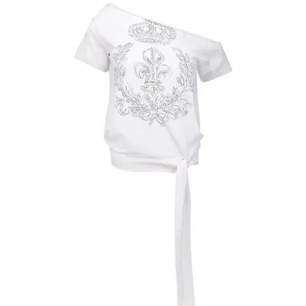 [BUNJANG] Sculptor Chateau Shithole One-Shoulder Tie Tee - White (XS) / 스컬프터 Chateau Shithole Tie Tee 화이트 xs 원숄더 타이티