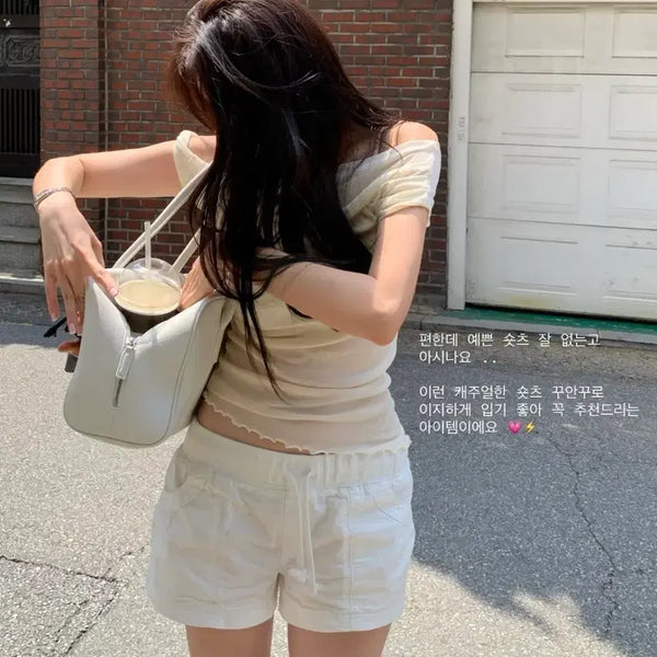[BUNJANG] Lillycotts Lit Cotton Short Banding Shorts / (택달린새상품) 릴리코츠 lillycotts Lit cotton short 코튼 밴딩 쇼츠 반바지