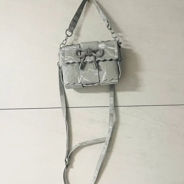 [BUNJANG] Silver Nubuck Flap Cassette Bag / 실버 누벅 플랩 카세트백
