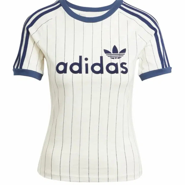 [BUNJANG] Adidas Linear Cali Graphic T-Shirt - Off White / Night Indigo (M) / 아디다스 리니어 캘리 그래픽 반팔 M